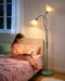 Flower Floor Lamp for Living Room, Modern Dimmable Floor Lamp with DIY Goosenecks & Bulbs Included, Spring Green 2 Light Standing Tall Lamp for Bedroom/Kids Room/Sofa Beside/Corner Decor
