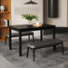 Dining Table for 4 People, 48"X 29" Kitchen Table with Wood Legs, Load 330 Lbs, Rectangular Dinner Table for Small Space, Dinette, Apartment, Living Room, Dining Room (Black)