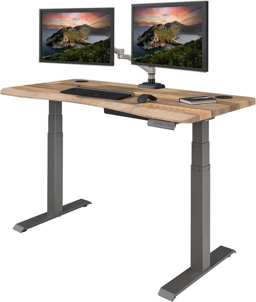 Electric Height Adjustable Standing Desk 54By26Inches ReclaimedWood