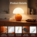 Orange Glass Mushroom Table Lamp Nightstand Bedroom