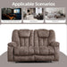 Loveseat Recliner Sofa for Living Room, Extra Wide Modern Overstuffed 2 Seat Reclining Manual Sofa Chair, Daul Recliner with Hidden Armrest Cup Holders, Breathable Fabric, Light Brown(Loveseat)