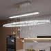 32 Inch Silver Crystal Butterfly Chandelier, Adjustable Hanging Linear Chandeliers, Oval Rings Chandelier for Dining Room, Living Room, Foyer