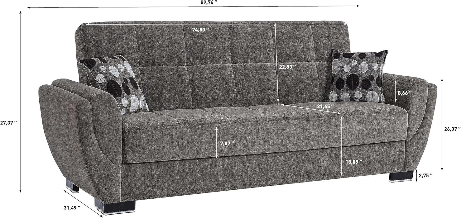 Legacy Air Sofa Bed Grey, Upholstered, with Storage