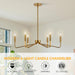 Gold Farmhouse Chandeliers for Dining Room, 6-Light Modern Chandelier Light Fixture, Brushed Brass Industrial Candle Lighting Hanging Ceiling for Living Room Bar Kitchen Island Lights