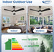 52 Inch Black Ceiling Fan With DimmableIntegratedLight