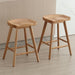 Backless Counter Height Bar Stools Set of 2, 24’’ Rustic Farmhouse Wooden Saddle Stools Ergonomic-Seat Bar Chairs, Bar Height Barstools for Kitchen Counter Island, Brown