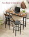 VASAGLE Bar Stools Set of 2, Barstools 29.7 Inches with Back, Modern Basic | Bar Height Stools, Bar Chairs, Steel Frame, Easy Assembly, Rustic Brown and Black, BARNET Collection ULBC069B81