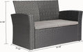 4 Pieces Outdoor Furniture Complete Patio Cushion Wicker P.E Rattan Garden Set, Full, Black