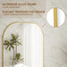 Full Length Mirror, 56"X21" Mirror Full Length with Stand, Gold Domed Top Square-Edged Floor Mirror with Aluminum Alloy Frame for Bedroom Living Room