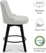 Counter Height Bar Stools, Faux Leather Upholstered Modern Swivel Barstool with Back, Solid Wood Legs, 26" H Seat, White