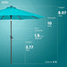 Solar Patio Umbrella 40 LED Lighted Outdoor Umbrella Table Market Umbrella with Push Button Tilt and Crank, Solar Umbrella with Sturdy Pole&Fade Resistant Canopy, Easy to Set