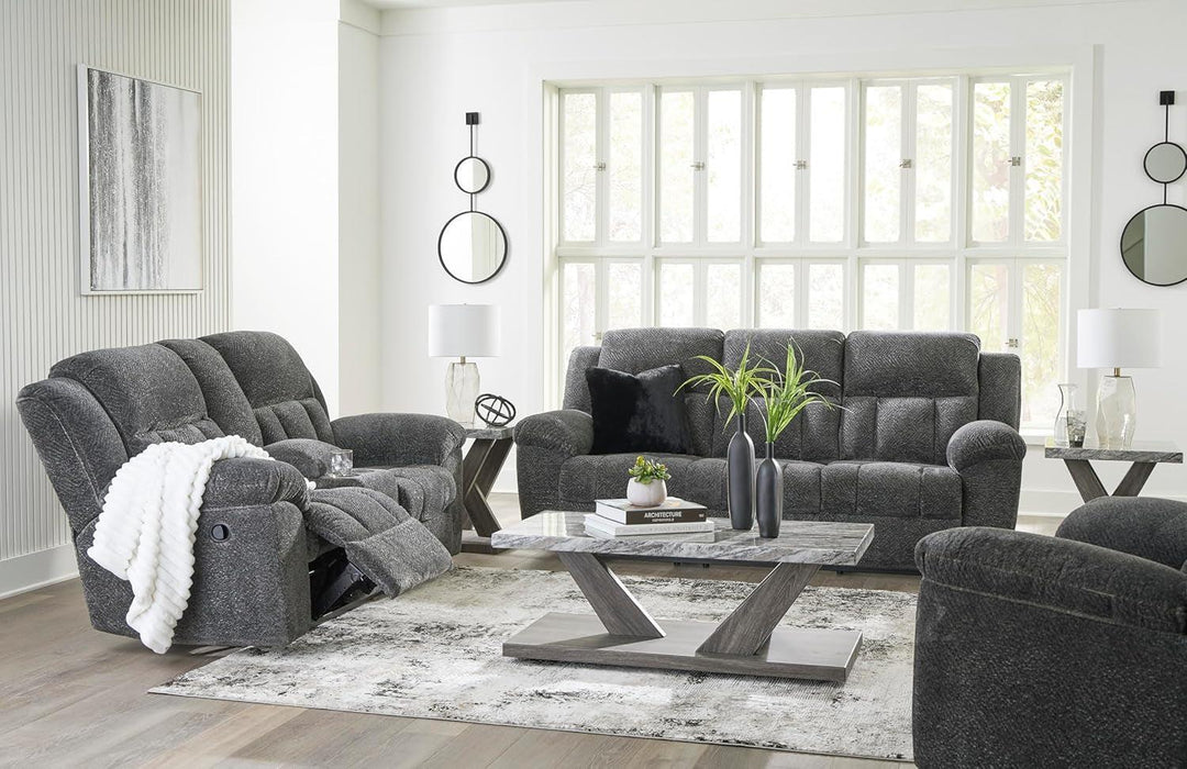 Frohn Contemporary Manual Reclining Sofa, Gray