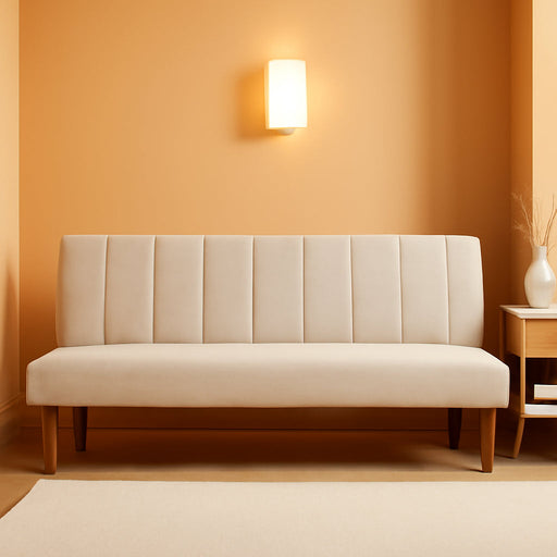 Beige Convertible Futon Sofa Bed