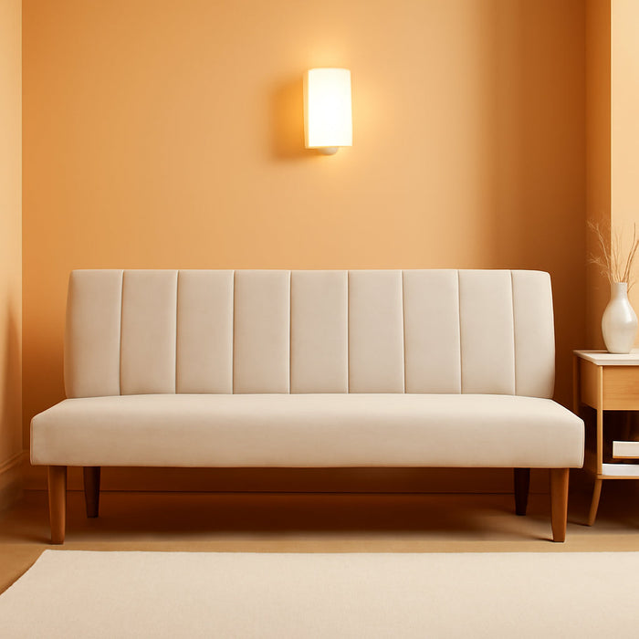 Beige Convertible Futon Sofa Bed
