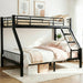 Twin XL Queen Bunk Bed Black IndustrialGradeSteelFrame
