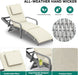 Patio Chaise Lounge Chair Set of 4, Wicker Chaise Lounge Outdoor Rattan Reclining Chair with Armrests/Pull-Out Cup Holder/5-Position Backrest/Cushion & Headrest-Beige