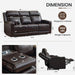 Power Reclining Sofa with Adjustable Headrest, Home Theater Seating with LED Light/Armrest Storage/Outlet/Side Pocket/Type-C USB, Power Loveseat Recliner Sofa for Home Theater