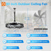 20 Inch Outdoor Ceiling Fan with Light for Patio, IP65 Waterproof Plug in Caged Hanging Fan, Remote Control, 3 CCT, 6 Speeds Reversible Outdoor Fan for Gazebo, Pergola, Porch