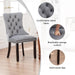 Velvet Dining Chairs Set of 4,Upholstered Dining Chairs with Ring Pull Trim and Button Back,Modern Seating for Kitchen, Bedroom & Living Room(Grey)