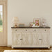 Buffet Cabinet with Storage, Sideboard Cabinet with Drawers & Doors | 2 Drawers, 4 Doors and 2 Adjustable Shelves. 59Inch Wide. Fsc-Certified Wood. Anti-Tip Device. Charcoal Grey and Beige Maple.