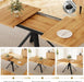 Extendable Dining Table Set for 6, Oak Table with 6 PU Black Chairs