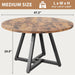 round Dining Table Kitchen Dining Room Circle Dinner Pedestal Table for 4, Space Saving Wood Kitchen & Dining Room Furniture (Rustic Brwon)