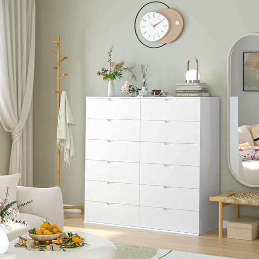 White Dresser with 6 Large Drawers