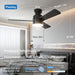 Ceiling Fans with Lights, 42 Inch Low Profile Ceiling Fan with Pull Chain and Remote Control, Flush Mount, Reversible, 3CCT, Dimmable, Noiseless, Black Pull Cord Ceiling Fan for Bedroom