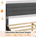 Queen Upholstered Platform Bed Frame with Headboard,Linen Dark Gray