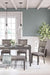 Wrenning Diamond Patterned Dining Table Set, 4 Upholstered Chairs and Bench, Seats 6, Wood, Gray