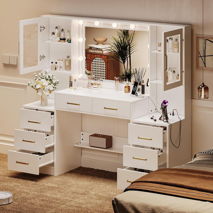 58.3Inch Vanity Desk Mirror With WirelessChargingPort