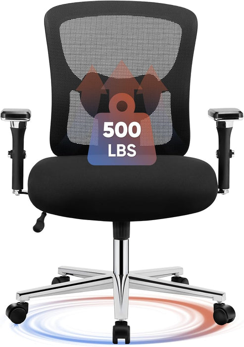 Big and Tall Office Desk Chair, 500Lbs Heavy Duty Mesh Chair