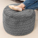 Round Pouf Ottoman 20 X 20 X 14 Inches Boho Floor Poof Home Decor Floor Pouffe Ottoman Foot Rest for Couch Sofa Bean Bag Chairs Living Room Bedroom Gray