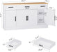 Buffet Cabinet with Storage,53.4" Large Kitchen Storage Cabinet with 3 Drawers and 4 Doors,Wood Farmhouse Buffet Sideboard with Adjustable Shelf for Kitchen Living Room, White