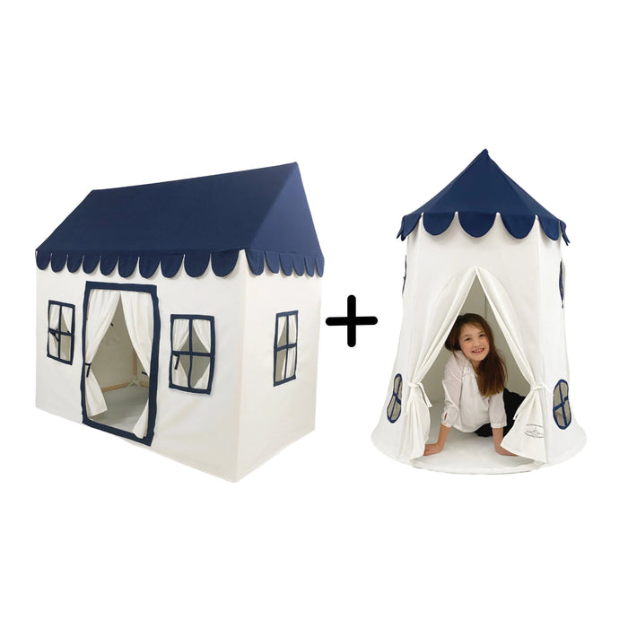 Navy Playhouse + Tower Tent Bundle