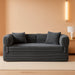 Gray Corduroy Convertible Sectional Sofa Bed Cushions