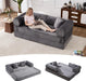 Gray Corduroy Convertible Sectional Sofa Bed Cushions