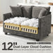 52Inch Compact Loveseat With Ottoman Grey Chenille