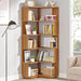 Industrial Corner Bookshelf 64.9 Inch Freestanding Wood