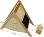 Oak Foldable Triangle Climber 5 in 1 Kids Playhouse Hideaway Montessori Learning Play Tent, Desk, Chair Stool, Art Easel, Chalkboard, Teepee Climbing, Crawling Tunnel Toy Toddler Playset