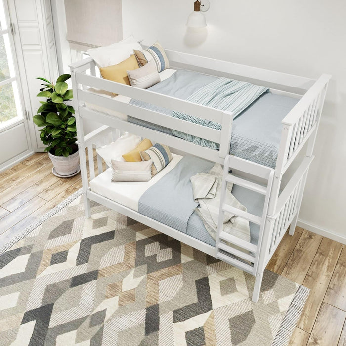 White Twin Over Twin Bunk Bed CraftedFromSolidNewZealandPine