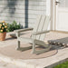 Outdoor Adirondack Chair, All Weather Resistant Lawn Chairs Balcony Chair and Fire Pit Chairs, Patio Chair Outdoor Porch Rocking Chair High Back HDPE Poly Lumber, Sand