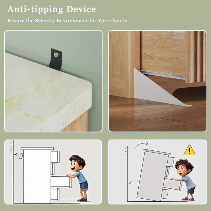 53-Inch-Width-Enhanced 7-Drawer Dresser Durable Solid