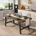 Industrial Dining Table 63InchesLong Espresso Brown