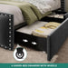 Queen Size Bed Frame with 4 Storage Drawers and RGB LED Lights, Velvet Upholstered Platform Bed with Charging Station and Bookcase Storage Headboard, No Box Spring Needed, Easy Assembly, Grey