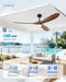 70 Inch Modern ABS Ceiling Fan with Lights and Remote, DC Motor Large Ceiling Fan, 3CCT Dimmable LED Indoor Outdoor Ceiling Fan for Living Room, Patio & Covered Porch, ZCCF08WD-70