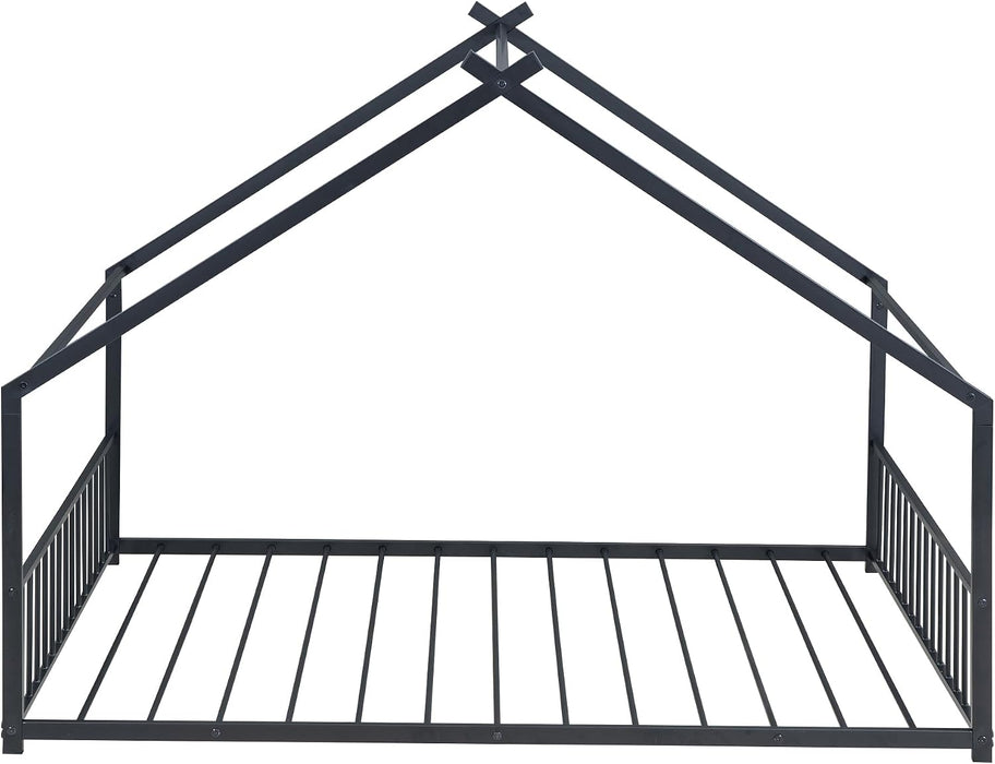 Montessori Oversized Floor Bed With Roof Playhouse