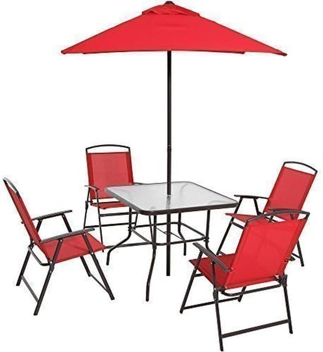 NEW Albany Lane 6-Piece Folding Dining Set, Multiple Colors (Red)