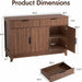 47.2" Modern Fluted Sideboard Buffet Cabinet with Storage, Walnut