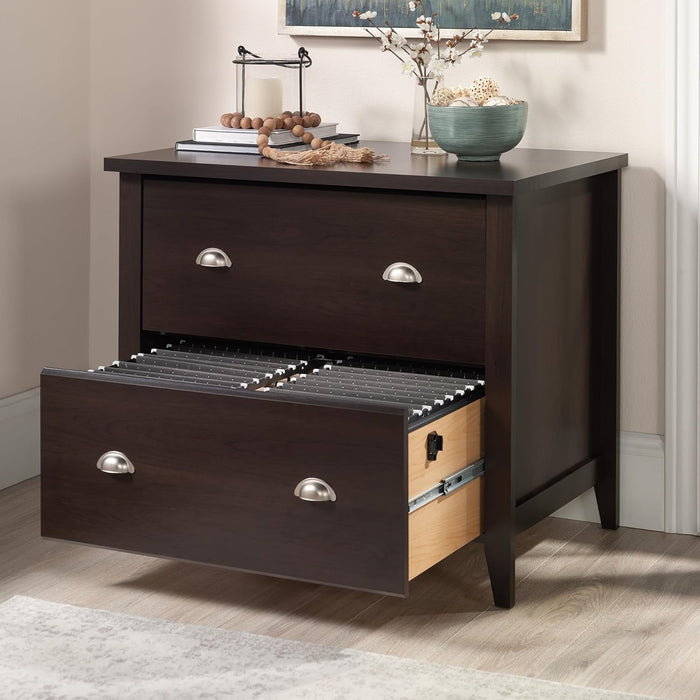 Summit Station 2-Drawer Lateral File Cabinet, Cinnamon Cherry Finish